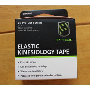 6 ROLLS of P TEX PRE CUT KINESIOLOGY TAPE ORANGE WHOLESALE (20 PRE CUT PER ROLL)